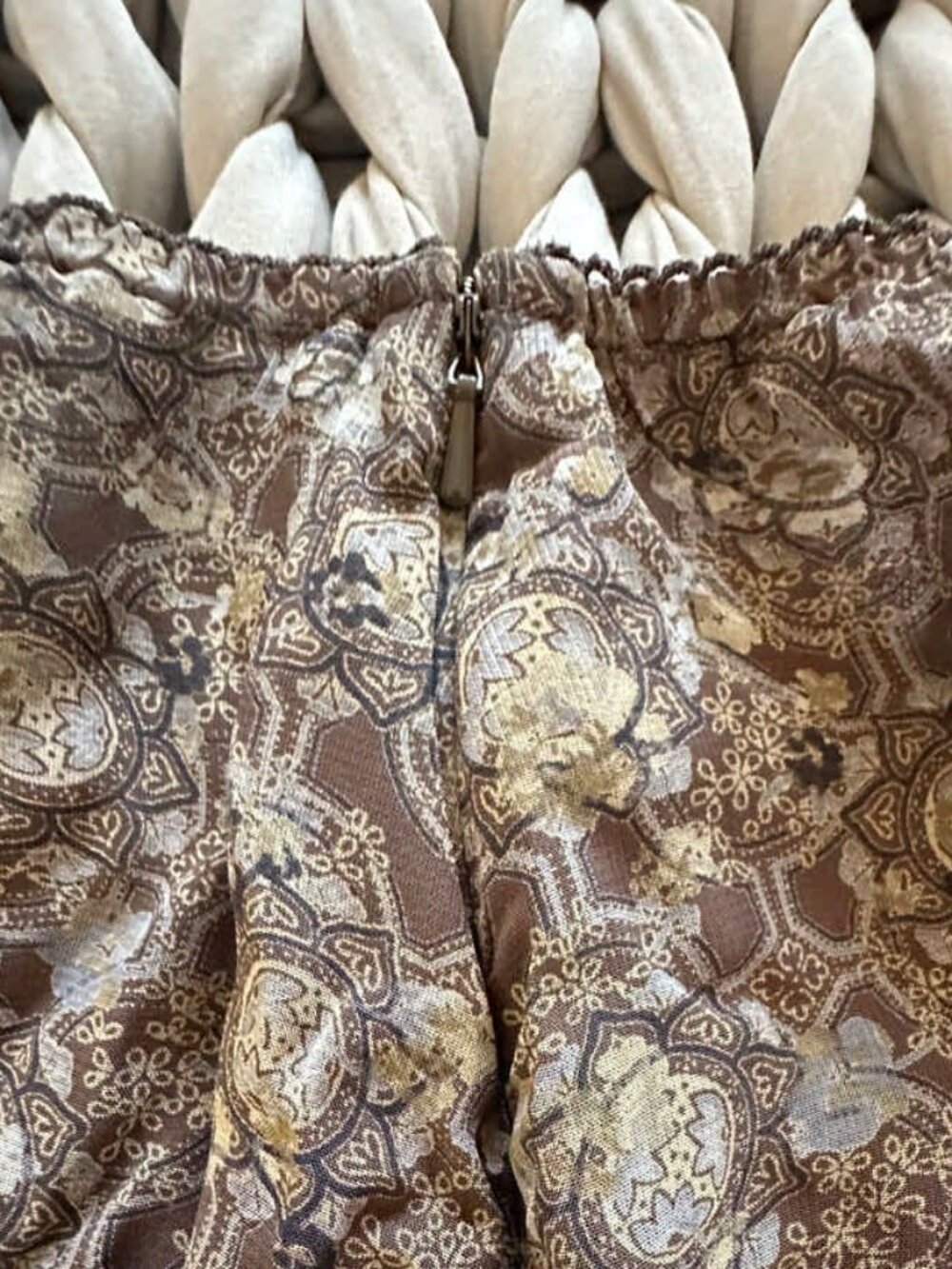 J.Jill Brown Boho Pattern Skirt | Size L | Flowy Midi | Lined - Picture 4 of 11
